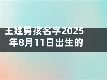 王姓男孩名字2025年8月11日出生的