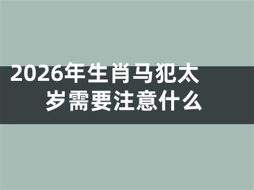 2026年生肖马犯太岁需要注意什么