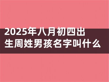 2025年八月初四出生周姓男孩名字叫什么