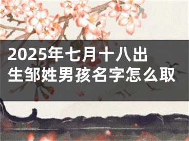 2025年七月十八出生邹姓男孩名字怎么取