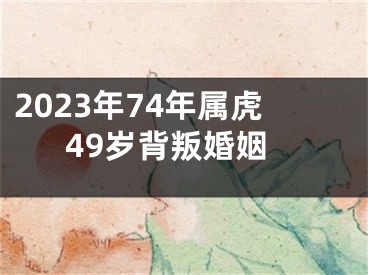 2023年74年属虎49岁背叛婚姻