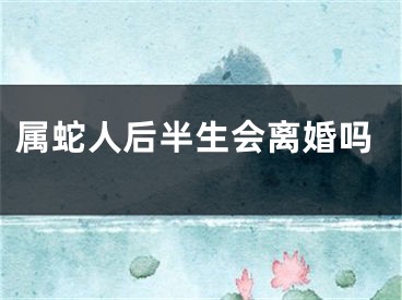 属蛇人后半生会离婚吗