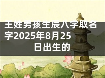 王姓男孩生辰八字取名字2025年8月25日出生的