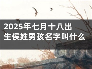 2025年七月十八出生侯姓男孩名字叫什么