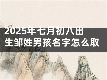2025年七月初八出生邹姓男孩名字怎么取