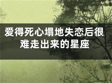 爱得死心塌地失恋后很难走出来的星座