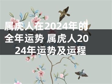 属虎人在2024年的全年运势 属虎人2024年运势及运程