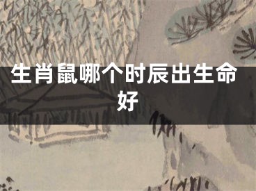 生肖鼠哪个时辰出生命好