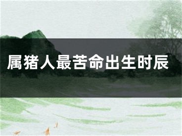 属猪人最苦命出生时辰
