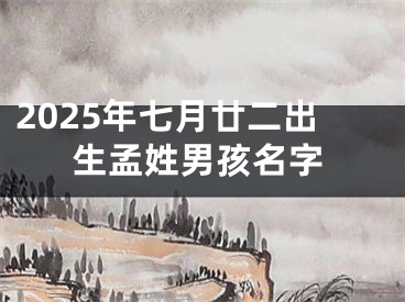 2025年七月廿二出生孟姓男孩名字