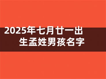 2025年七月廿一出生孟姓男孩名字
