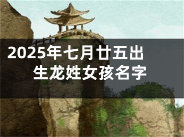2025年七月廿五出生龙姓女孩名字