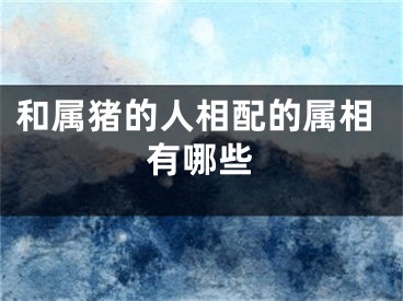 和属猪的人相配的属相有哪些