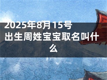 2025年8月15号出生周姓宝宝取名叫什么