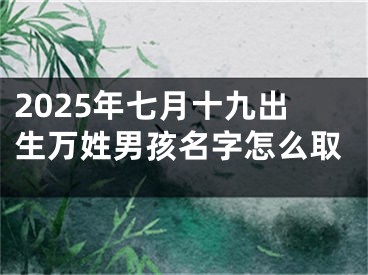 2025年七月十九出生万姓男孩名字怎么取