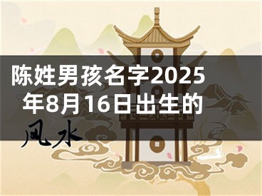 陈姓男孩名字2025年8月16日出生的