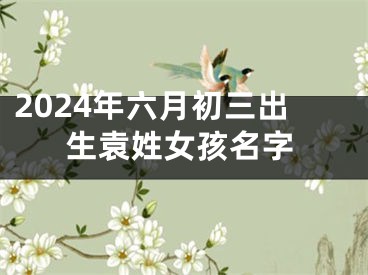 2024年六月初三出生袁姓女孩名字