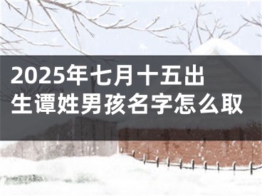 2025年七月十五出生谭姓男孩名字怎么取