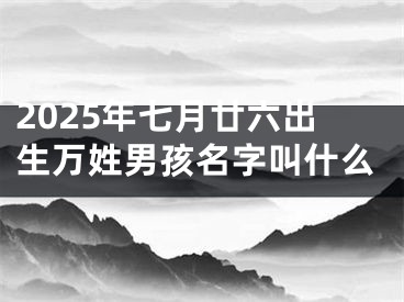2025年七月廿六出生万姓男孩名字叫什么