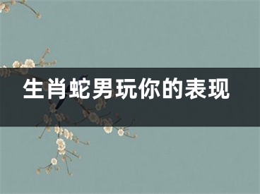 生肖蛇男玩你的表现