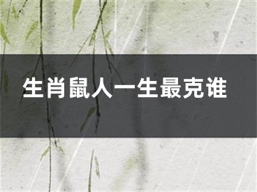 生肖鼠人一生最克谁