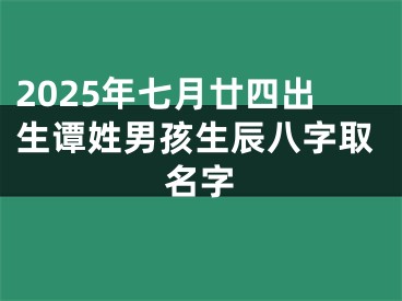 2025年七月廿四出生谭姓男孩生辰八字取名字