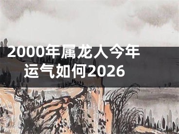 2000年属龙人今年运气如何2026
