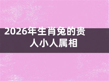 2026年生肖兔的贵人小人属相