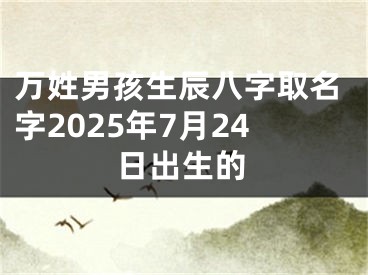 万姓男孩生辰八字取名字2025年7月24日出生的