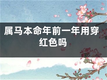 属马本命年前一年用穿红色吗
