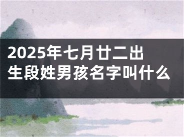 2025年七月廿二出生段姓男孩名字叫什么
