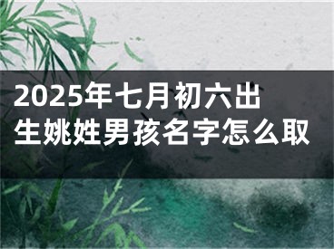 2025年七月初六出生姚姓男孩名字怎么取
