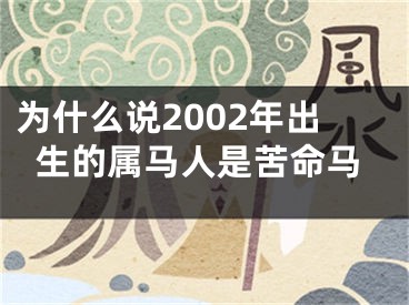 为什么说2002年出生的属马人是苦命马