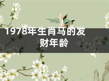 1978年生肖马的发财年龄