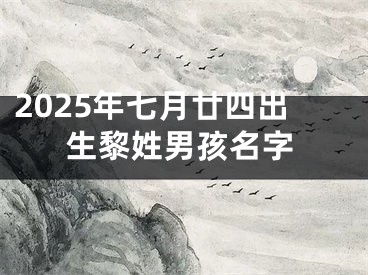 2025年七月廿四出生黎姓男孩名字