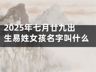 2025年七月廿九出生易姓女孩名字叫什么