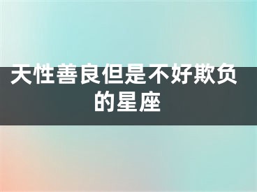 天性善良但是不好欺负的星座