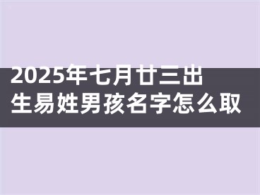 2025年七月廿三出生易姓男孩名字怎么取