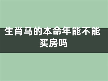 生肖马的本命年能不能买房吗