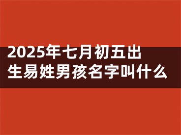 2025年七月初五出生易姓男孩名字叫什么