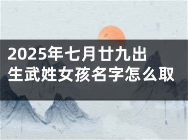 2025年七月廿九出生武姓女孩名字怎么取