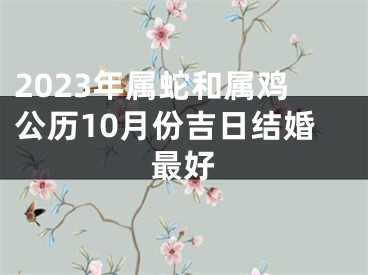 2023年属蛇和属鸡公历10月份吉日结婚最好