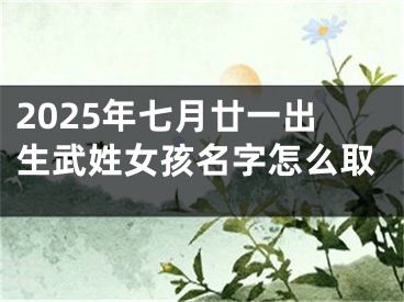 2025年七月廿一出生武姓女孩名字怎么取
