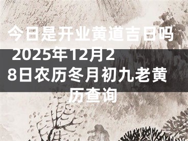 今日是开业黄道吉日吗 2025年12月28日农历冬月初九老黄历查询