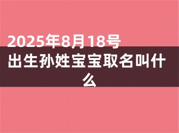 2025年8月18号出生孙姓宝宝取名叫什么