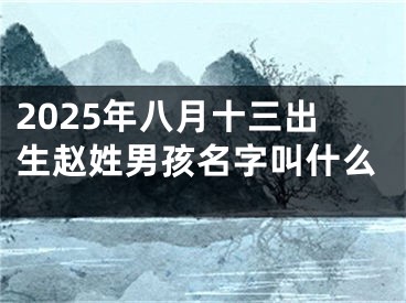 2025年八月十三出生赵姓男孩名字叫什么