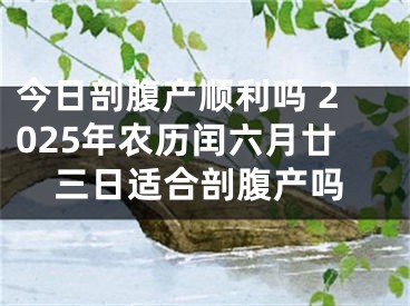 今日剖腹产顺利吗 2025年农历闰六月廿三日适合剖腹产吗
