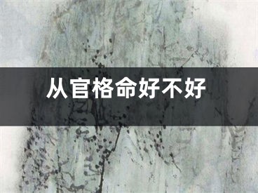 从官格命好不好