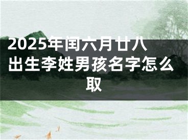 2025年闰六月廿八出生李姓男孩名字怎么取