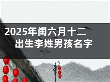 2025年闰六月十二出生李姓男孩名字
